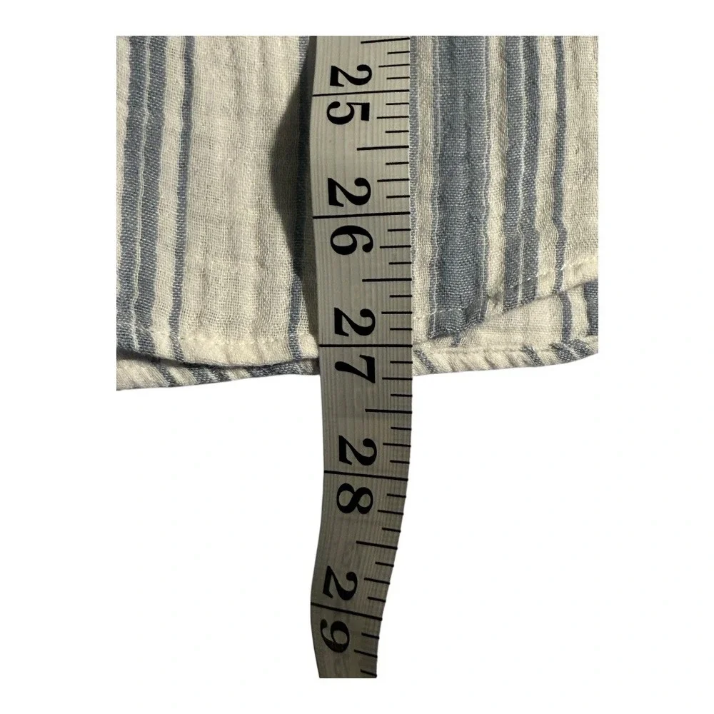Crewcuts Boys Blue White Stripe Short‎ Sleeve Button Up Shirt Size 14
